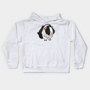 Black and White Dutch Abyssinian Guinea Pig Kids Hoodie